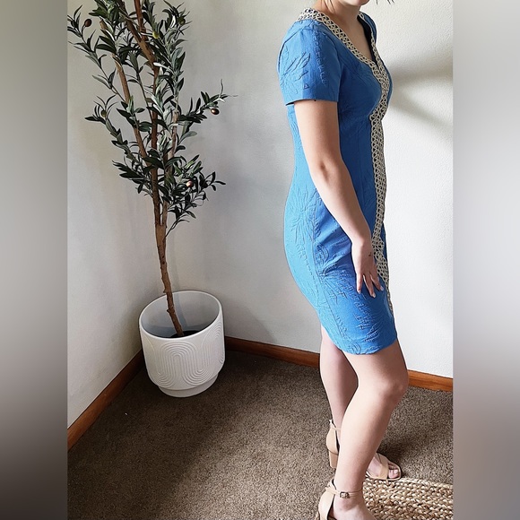 Lily Pulitzer Arie Stretch Shift Dress Bennet Blue Paradise Pucker Jacqu… - Picture 5 of 8